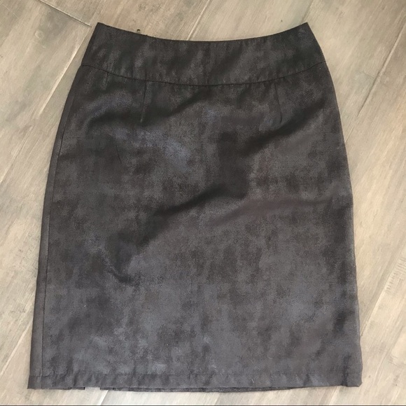 𝅺jensen Brown Faux Suede Asymmetrical Zipper Skirt Sz small - Picture 2 of 3